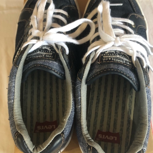 Levi’s Boys denim tennis shoes sz 4 - Picture 5 of 8